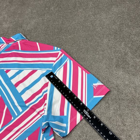 NEW Kenny Flowers Polo Shirt Mens Medium Ocean Drive Golf Performance Stretch - Picture 9 of 10